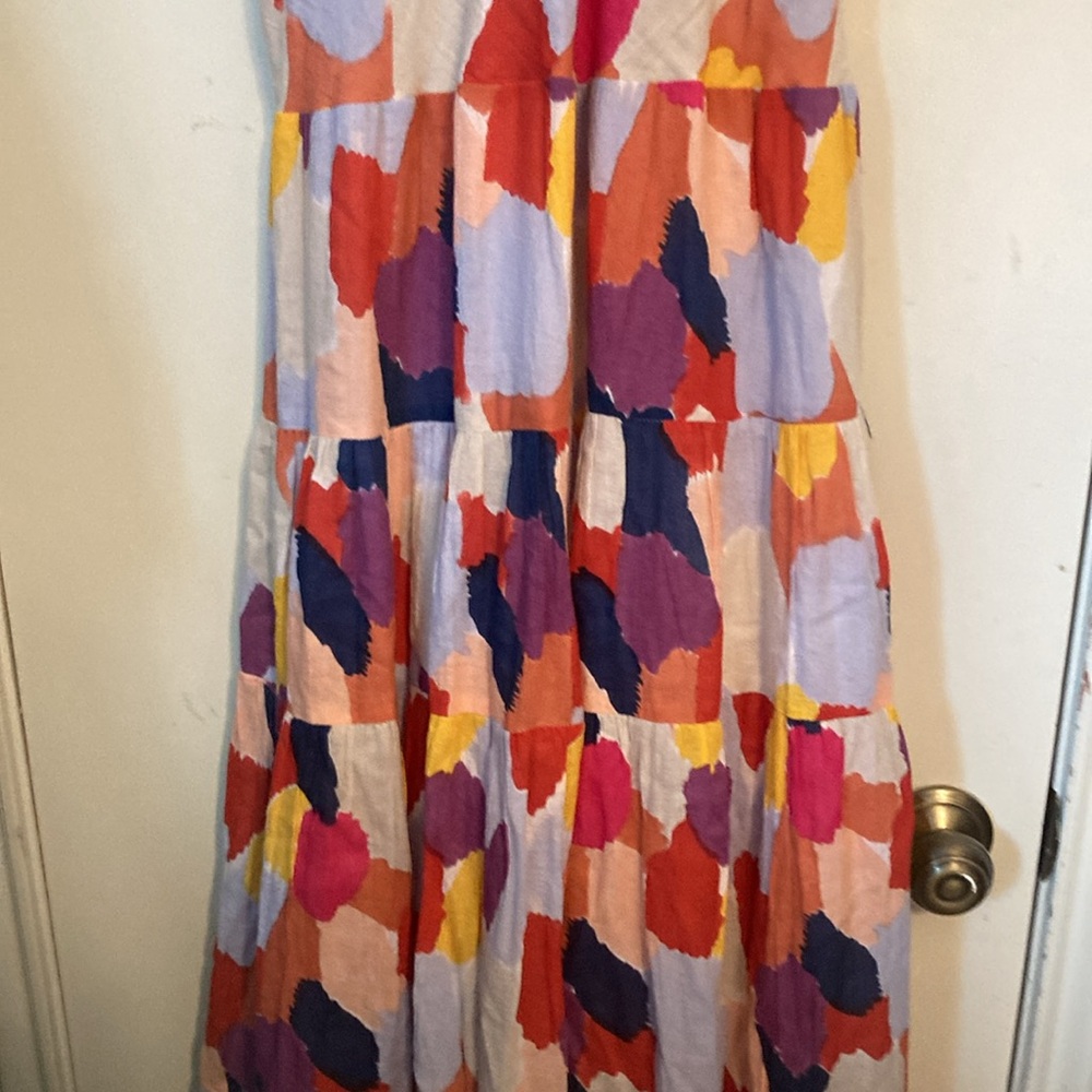 THML| Mabli Multicolored Tiered Maxi Dress 100% Cotton| Sz Lg. NWT - Picture 5 of 11